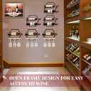 2Pcs Wall Mounted Wine Bottle Rack, Metal Hanging Wine Display Holder Organizer, Red Wine Racks for Home Kitchen Bar Decor Storage (Retro Brown AA)