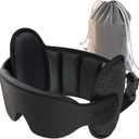 SARISUN Upgraded Travel Pillow, U-Shaped Airplane Head Strap for All Heights, 360 Support, 3D Sleep Mask, 100% Light Blocking, Long Flights Essentials Headrest, Stop Bobblehead, Black