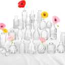 Bud Vases in Bulk 24, Small Glass Vase for Centerpieces, Vintage Vases for Decor, Mini Clear Single Flower Vase Bulk for Wedding Decor Rustic Decorative Christmas Vases Set Home Table Decorations