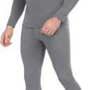 WEERTI Thermal Underwear for Men Long Johns with Fleece Lined Base Layer Men Cold Weather Top Bottom (Large, Grey)