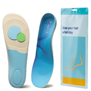 ZOVE Plantar Fasciitis Insoles for Unisex Extra Wide Width Shoe Insoles Arch Support Orthopedic Shoes Damping Apply Work and Sneakers 8833 Blue 38-39