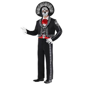 Morph Day Of The Dead Costume For Men - Mariachi Outfit for Halloween - Dia De Los Muertos Costume For Men, Medium