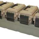 MTM AC5C 5-Can Ammo Crate Mini, Convenient size, Store 650 rounds of 9mm bulk ammo, Stackable, easy carry and transport of multi-caliber ammo, Rugged tactical carrying crate
