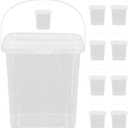 UPKOCH Thickened Square Ice Bucket Storage Container with Lid 3.14X3.14X2.83In Plastic Ice Cube Holder for Kitchen Freezer Food and Cream Storage (8X8CM, Transparent)