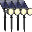 URPOWER Solar Lights Outdoor, 2-in-1 Solar Spot Lights Waterproof with 2 Lighting Modes, Adjustable Solar Powered Spotlights Auto On/Off Landscape Lights for Yard Garden Pathway, 4 Pack (Warm White)