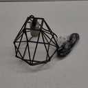 GLOBE Electric 60846 1-Light Plug-in or Hardwire Pendant Lighting, Dark Bronze, Antique Brass Accent Socket, Cage Shade, 15-Foot Black Fabric Cord, in-Line On/Off Switch, Bulb Not Included
