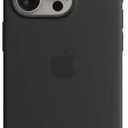 Apple iPhone 15 Pro Silicone Case with MagSafe: Lightweight Phone Case, Wireless Charging Compatible, Smooth Matte Finish; Black