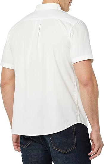 Amazon Essentials Men's Slim-Fit Short-Sleeve Poplin Shirt White XL