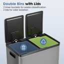 DUMOS 2x8-Gallon Dual Trash Can, Kitchen Garbage Bin with Lid, Matte Gray