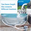 Pool Hoses for Above Ground 1.5 Diameter 16" Long Accessory Swimming Pool Replacement Hose, 2 Pack Filter Pump Hose Compatible with Pump Models