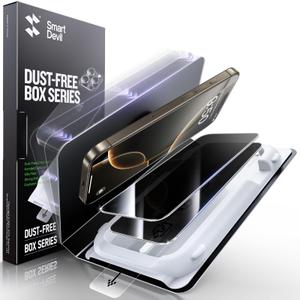 SMARTDEVIL Privacy Screen Protector for iPhone 16 Pro (2-Pack), Anti-Spy 9H Aluminosilicate Tempered Glass, SmartPull Box Dust & Bubble-Free Installation, Case-Ready Fit