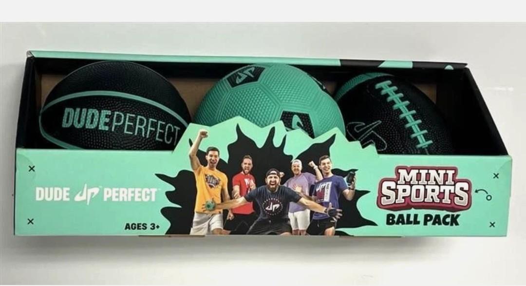 Dude Perfect Mini Sports Ball Pack Indoor and Outdoor Football Basketball Soccer