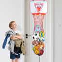 Basketball Hamper Toy for Kids  Fun Over-The-Door Laundry Hoop with Ball  Build Good Habits Early & Keep The Floor Tidy