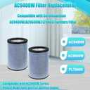 FLT9400 Filter K- K 360True HEPA Replacement Filter Compatible with GermGuardian AC9400W,AC9600W,FLT9400 Purifiers Filter,3-in-1 Ture H13 HEPA Filter and Activated Carbon Filter