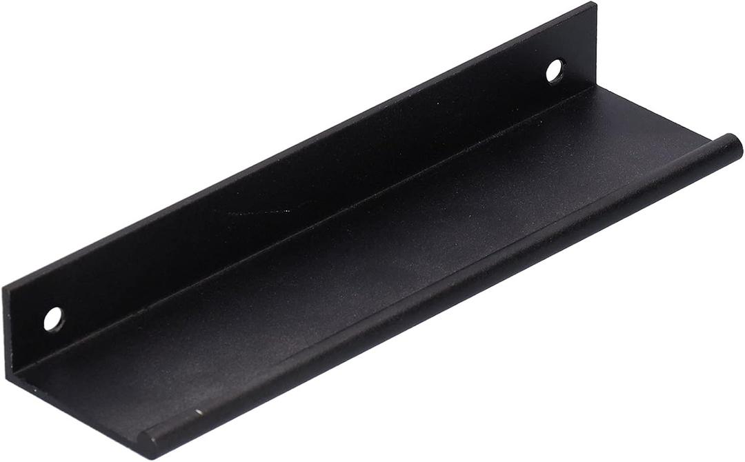 OUKENS Furniture Handle, Thickened Matte Black Aluminum Alloy Smooth Surface Drawer Handle Cupboard Wardrobe Door Pull Handle with Installation Screws for Home (128Black)
