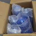 24 PCS Blue Ribbed Plastic Wine Glasses 13.5 OZ Ribbed Wine Glasses Detachable Wine Glass Elegant Fluted Glassware Vintage Style for Wedding Anniversary Birthday Dinner Parties(Blue, 24 Pack)