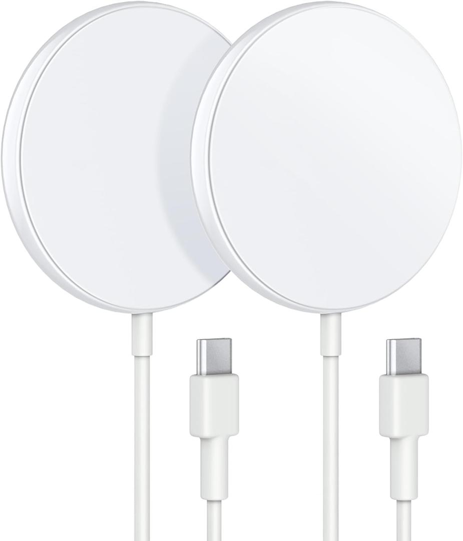 COKOEYE Magnetic Wireless Charger 2-Pack for iPhone Wireless Charger Pad, Max Fast for Magsafe Phone Adapter for iPhone 16/16 Plus/16 Pro/16 Pro Max/15/15 Pro/15 Plus/ 14/13 Series/AirPods Pro 2