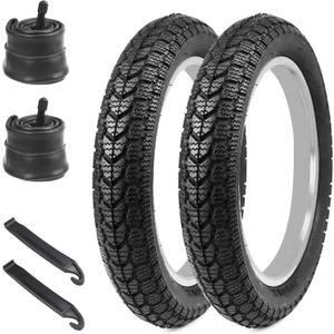14 Inch E-Bike Tire Kids Bike Tire 2 Pack 14x2.125 Bicycle Tires with 2 Pack Inner Tubes Folding Replacement Bicycle Tire for Electric Bicycle (14 Inch/ 2 Tires + 2 Tubes/ Black)