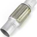 QWORK Exhaust Flex Pipe, 1 Pack, 2.25" x 6" x 10" Long, Stainless Steel, Heavy Duty