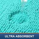 Smiry Luxury Chenille Bathroom Rugs 59x20, Extra Soft and Absorbent Shaggy Bath Mat, Machine Washable, Non-Slip Plush Carpet Runner for Tub, Shower, and Floor, Home Decor Accessories, Turquoise