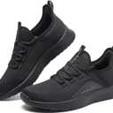 ALEADER Men's Energycloud Slip On Running Walking Shoes Cushion Lightweight Sneakers (9, All Black)