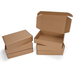 9x6x2 Shipping Boxes Set of 6, Small Cardboard Boxes for Packaging, Brown Mailing Boxes for Small Business