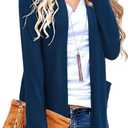 ULTRANICE Cardigan Sweaters Womens Fashion 2025 Spring Lightweight Long Sleeve Casual Tops Clothes Outfits with Pockets (Blue, S)