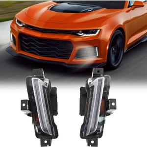 GearUp Daytime Running Lights for Chevy Camaro LT 2016 for Camaro LS RS LT ZL1 2017 2018 for Camaro ZL1 2019-2022 Front Bumper Fog Light with Yellow Turn Signal