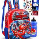 Marvel Spiderman Mini Backpack for Kids - Bundle with 12 School Bag Plus Stickers, Water Bottle, More | Spiderman Backpack Small for Boys
