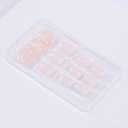 French Tip Press On Nails, Nude/White, Extra Short Size Oval Shape, 24pcs Fake Nails, skin