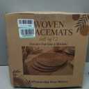 12 Pack 15IN Round Woven Placemats, Natural Bulrush Boho Farmhouse Mats