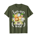 Kids Four-ever Wild 4th Birthday Boy Funny Animals Toddler T-Shirt Size S