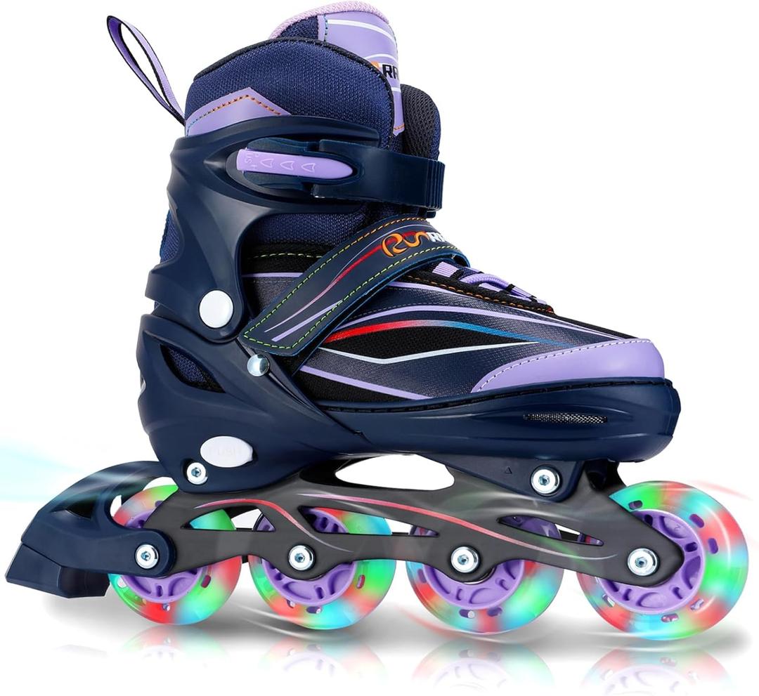 Adjustable Kids Inline Skates for Boys Girls with Full Light Up Wheels - Roller Skates for Kids Ages 6-12, Toddler Ages 3-5, Youth Women Beginners Outdoor Indoor (Small-Little Kids)