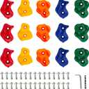 KINSPORY 15Pc Colourful Pig Nose Shape Children Rock Climbing Holds Indoor Outdoor Kids Playground Build - Mounting Hardware Kit Included