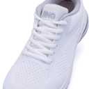 Wide Toe Box Shoes Women Arch Support Running Walking Plantar Fasciitis Comfortable Tennis Athletic Othotic Sneakers (White)