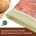 2 Pack Beeswax Bread Bags for Homemade, Reusable Bread Bag for Sourdough, XL-Reusable Waxed Linen Food Storage Bag to Keep Sourdough Fresh, Freezer-Safe, Eco-Friendly (Orange&Grey) | Beeswax Bread Bag