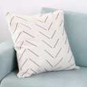 Set of 4Throw Pillow Covers Decorative 20x20 Inch for Couch, Large Black and White Square Outdoor Accent Pillows Cover Case for Bed Cushion and Living Room Farmhouse Decoration (Black0150)