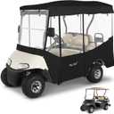 Golf Cart Enclosure 4 Passenger for EZGO RXV 2+2 Enclosure 600D Waterproof Windproof Driving Rain Cover Fit 4-Seater Long Roof with 4-Sided Clear Windows Roll-up Zipper Door Black