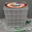 Sooyee 5 Layers Stackable Storage Container Clear 50 Adjustable Compartments,Compatible with Small Toys Arts and Crafts Piping Tips Hardware Storage Organizer