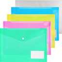 A4 Plastic Folders - Clear Envelopes with Snap Closure - Set of 50, Reusable Document Pouches (32.4 x 23.4 cm/12.7 x 9.1 inch)