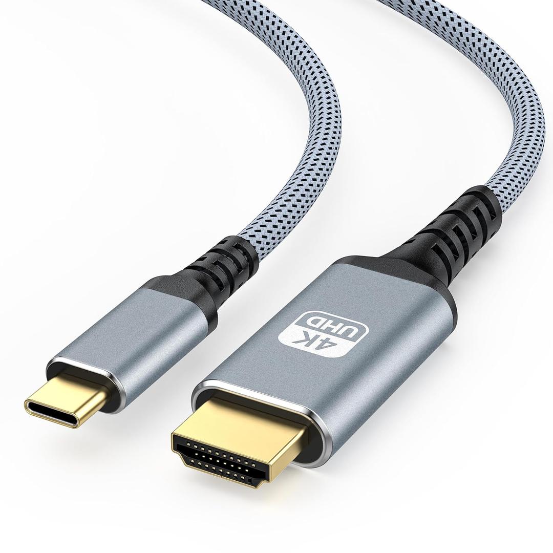 TagBreet USB C to HDMI Cable 10 ft, 4K 60Hz USB Type C to HDMI 2.0 Braided Cord, Thunderbolt 3/4/5 Compatible with iPhone 16 Pro Max, MacBook, iMac, iPad Pro, Surface, Galaxy S8 to S24