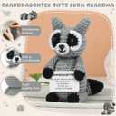 2 x JoycuFF Granddaughter Gifts Positive Crochet Raccoon Emotional Support Crochet Granddaughter Gifts from Grandma Christmas Birthday Gift Emotional Inspirational Support
