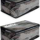 Hefty Storage Bags Extra Large Double Zipper Backpack, Heavy Duty Water Resistant Moving Totes with Shoulder Straps, Foldable Reusable Packing Organizers, 2 Pack (X-Large Black) (22 Gal - Standard)