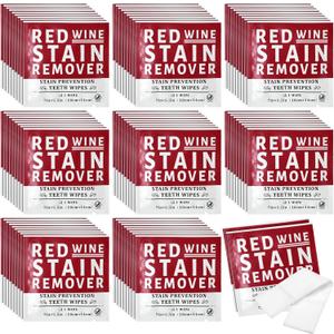 Loopeer 50 Pack Red Stain Remover Wipes for Teeth and Lips  Prevention Teeth Wipes