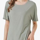 netdraw Women's Ultra Soft Bamboo Viscose Dolman Top Loose Fit Trendy Casual Lounge Short Sleeve Pajama Batwing T-Shirt, Size XL