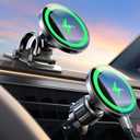 LISEN for 15W MagSafe Car Mount Charger,Magnetic Wireless Car Charger for iPhone 16 Pro Max Accessories,Magnetic Phone Holder for iPhone 16e 15 14 13 12,Samsung with MagSafe,Gifts for Men Women (Black)