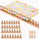 Sienson 63" Chunky Knitting Loom for Blanket Making – Adjustable Wood Frame, Portable DIY Hand Knitting Kit for Beginners, Reusable Blanket Loom for Bulky Yarn Crafts & Gifts