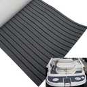 Boat Flooring EVA Foam Boat Floor Decking Sheet Self-Adhesive Non-Slip Boat Carpet Marine Deck Flooring Mat for Boats Yacht Swimming Platform RV Floor Kayak Surfboard Golf Cart 94.5" 35.4" (dark gray with black lines)