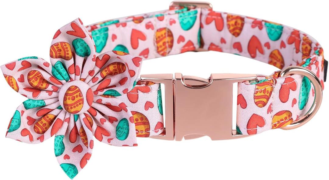 Lionet Paws Valentines Dog Collar Bowtie, Dog Bowtie Collar with Metal Buckle for Dogs, Adjustable Fabric Dogs Collars Girl Boy, L, Neck 16-24 in