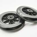 Universal Walker replacement wheels, 5”Caster Wheels, Axle mounting hole diameter: 5/ 16" (8MM), shaft height: 30MM, Universal Walker and Bariatric Walker replacement parts, Without Axle(1Pr, Black)